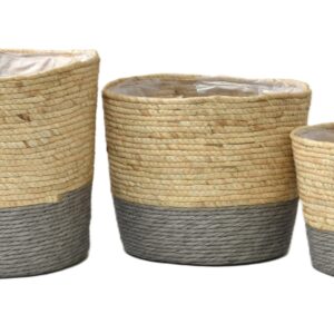 Set de 3 CP Paniers Bohême gris