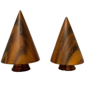 Set de 2 Sapin Céramique imitation bois noyer