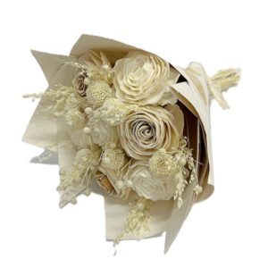 Bouquet rond Ø 17 blanc H.33 cm