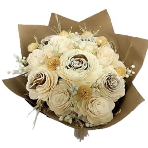 Bouquet rond blanc diam. 22 H.50 cm GM