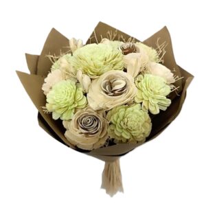Bouquet rond vert dia 22 H.50 cm GM