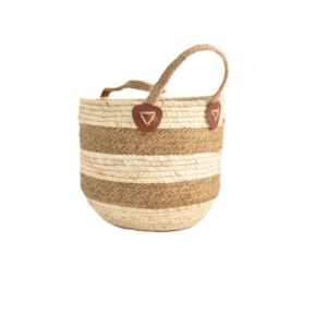 S/3 CP paniers Toledo marron clair et naturel