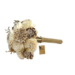 Bouquet rond mariée Ø 30 beige