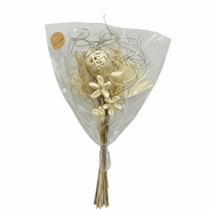 Bouquet fleurs shola beige polybag H.60 cm