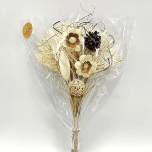Bouquet fleurs shola beige marron polybag H.60 cm
