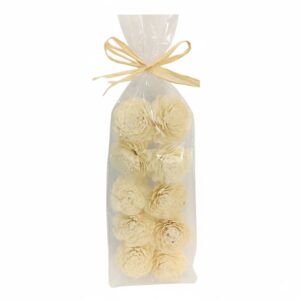 Set 10 fleurs shola beige diam 6 polybag